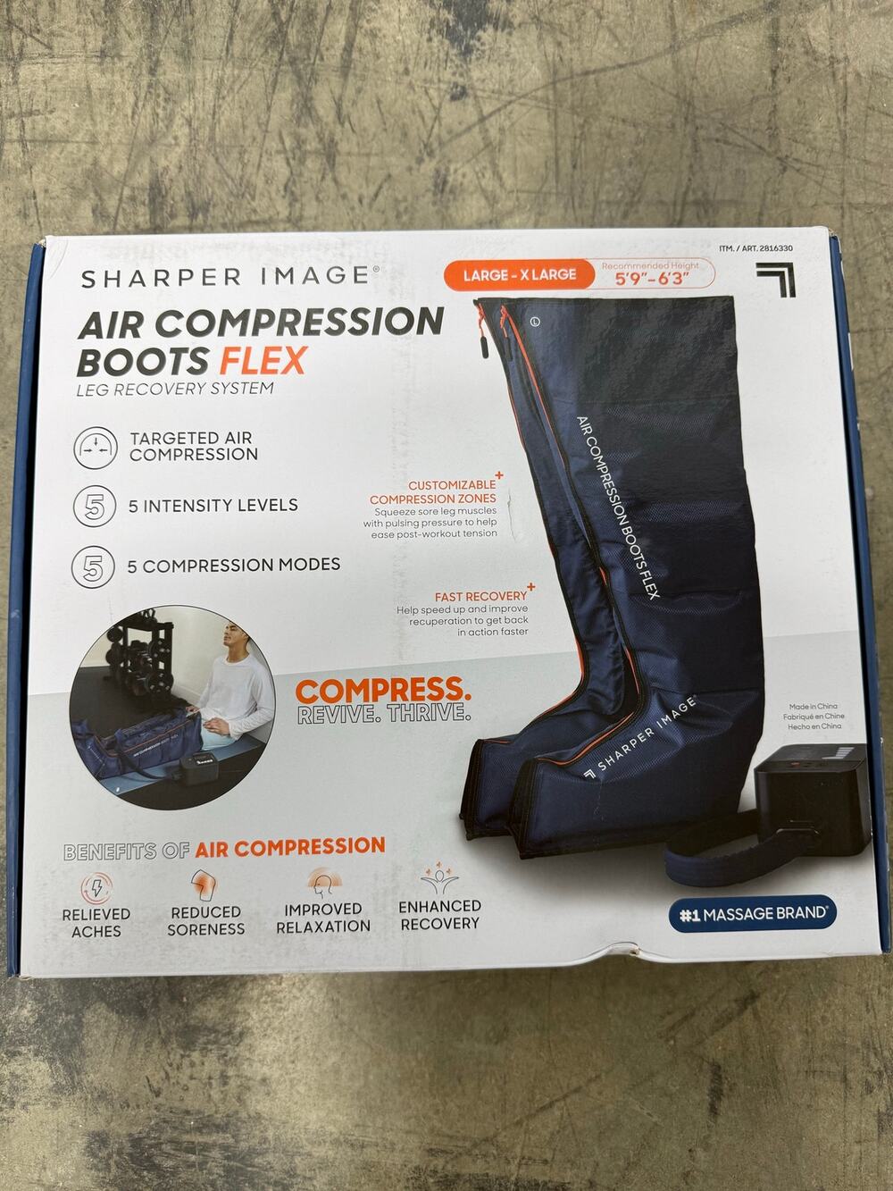 Sharper Image Air Compression Boots Flex Large-X Large